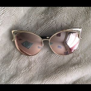 Gold Mirrored Cat Eye Sunglasses